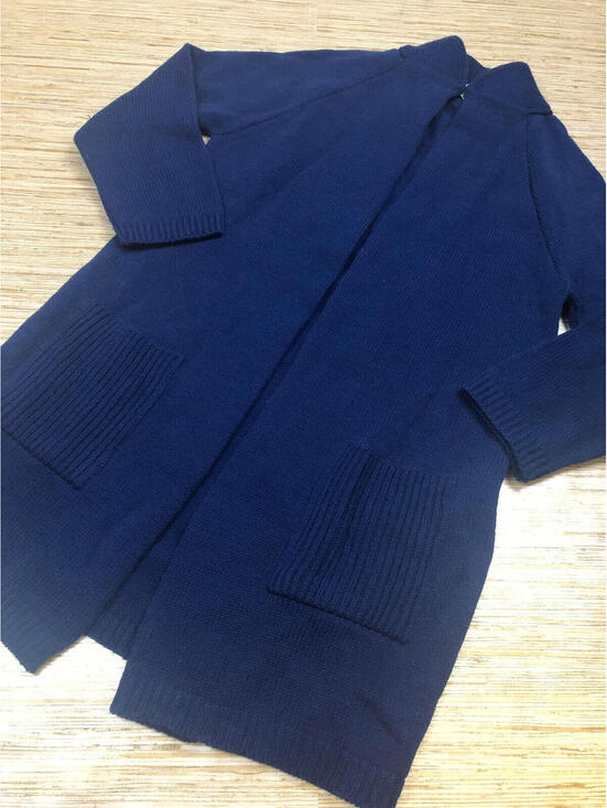 Sweaters - 2838 Billie Jo sportswear vintage duster cardigan grandma core sweater BLUE L*